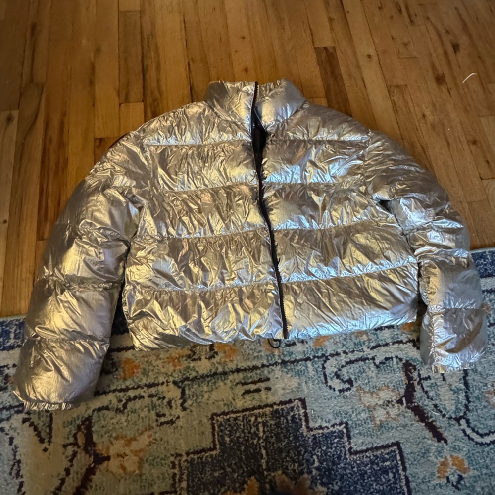 Fabletics Silver Puffer Jacket
